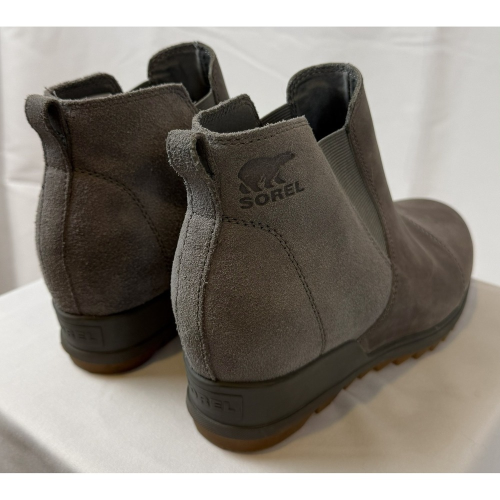 Sorel Evie Leather Chelsea Ankle Boot Quarry Gray- Size 8